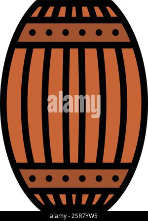 Wooden barrel Vector Icon Design Illustration Stock Vector
