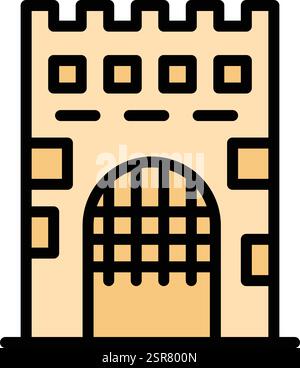 Medieval gate Vector Icon Design Illustration Stock Vector
