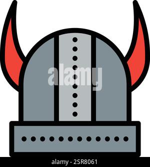 Viking helmet Vector Icon Design Illustration Stock Vector