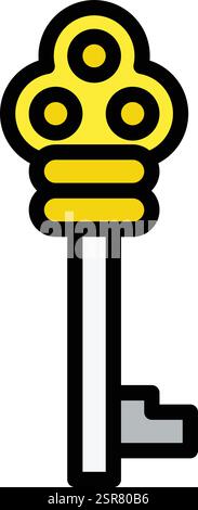 Medieval key Vector Icon Design Illustration Stock Vector