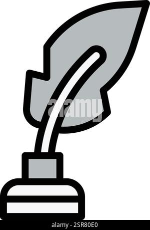 Ink feather Vector Icon Design Illustration Stock Vector