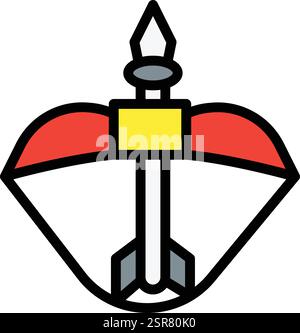 Crossbow Vector Icon Design Illustration Stock Vector