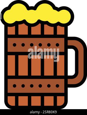 Wooden mug Vector Icon Design Illustration Stock Vector