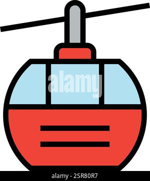 Cable car cabin Vector Icon Design Illustration Stock Vector
