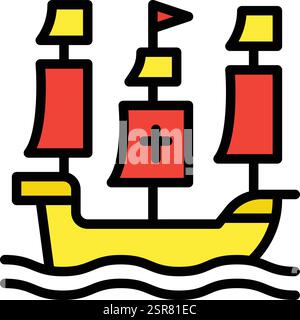 Ship Vector Icon Design Illustration Stock Vector