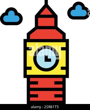 Big ben clock Vector Icon Design Illustration Stock Vector