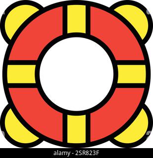 Lifebuoy Vector Icon Design Illustration Stock Vector
