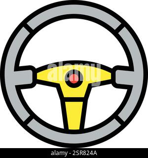 Steering wheel Vector Icon Design Illustration Stock Vector