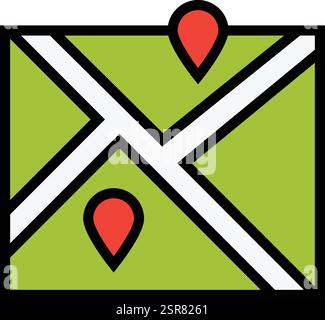 Map Vector Icon Design Illustration Stock Vector
