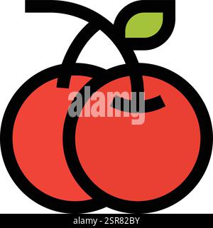 Cherry Vector Icon Design Illustration Stock Vector