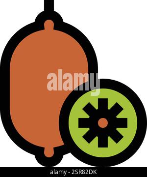 Kiwi Vector Icon Design Illustration Stock Vector