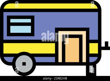 Travel trailer Vector Icon Design Illustration Stock Vector