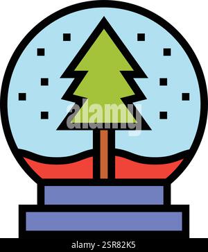 Snow globe Vector Icon Design Illustration Stock Vector