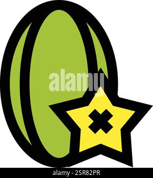 Star fruit Vector Icon Design Illustration Stock Vector
