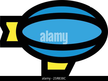 Flying Airship Vector Icon Design Illustration Stock Vector