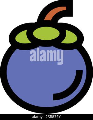 Mangosteen Vector Icon Design Illustration Stock Vector