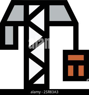 Tower Crane Vector Icon Design Illustration Stock Vector