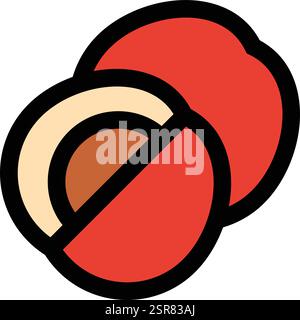 Jujube Vector Icon Design Illustration Stock Vector