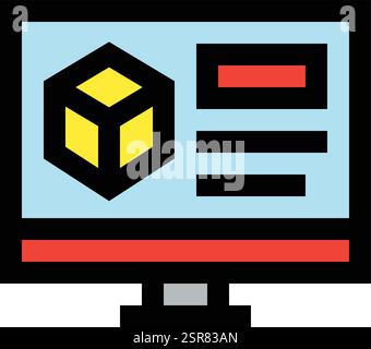 3d Modeling Vector Icon Design Illustration Stock Vector