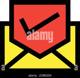 Verified Email Vector Icon Design Illustration Stock Vector