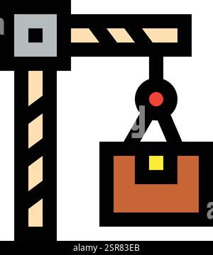 Container Lifting Vector Icon Design Illustration Stock Vector