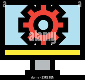 Computer Settings Vector Icon Design Illustration Stock Vector