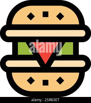 Cheese Burger Vector Icon Design Illustration Stock Vector