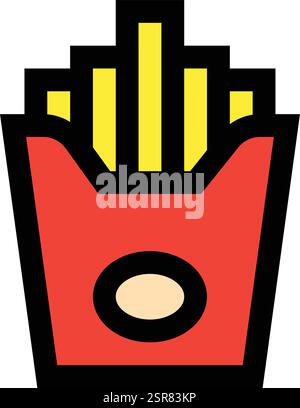 French Fries Vector Icon Design Illustration Stock Vector