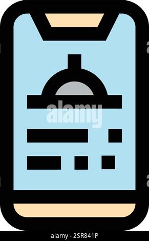 Online Food Order Vector Icon Design Illustration Stock Vector