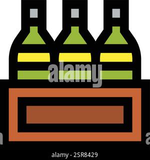 Wine Box Vector Icon Design Illustration Stock Vector
