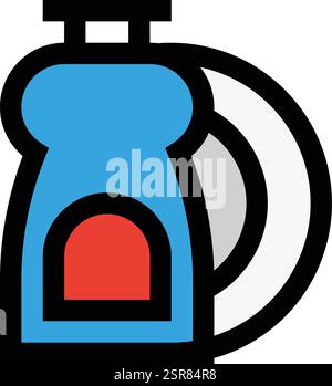 Dish washing Vector Icon Design Illustration Stock Vector