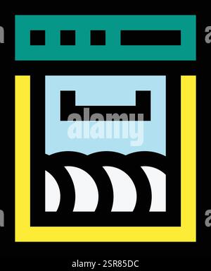 Dishwashing Vector Icon Design Illustration Stock Vector