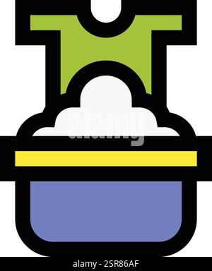 Washing clothes Vector Icon Design Illustration Stock Vector