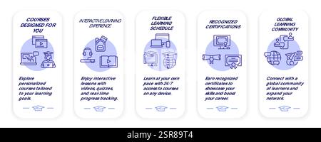 E-learning icons Stock Vector