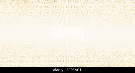 Abstract minimalistic light background of small geometric round figures going into the distance to the horizon. Vector illustration. Stock Vector