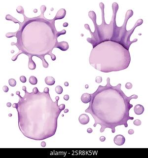A handdrawn watercolor illustration of Watercolor Hand-Drawn Splashes that was image traced and vectorized. The illustration is perfect for any design Stock Vector
