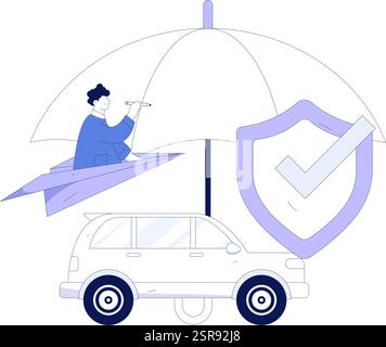 Buy insurance for car flat character vector concept operation illustration Stock Vector