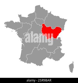 Burgundy Free County of France map symbol shape, travel web flat concept icon symbol vector . Stock Vector