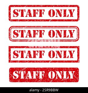 Set of Only staff icon, danger zone symbol, safety entry person sign vector illustration . Stock Vector