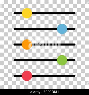 Volume mixer control icon, filter sound symbol button, switch sign vector illustration . Stock Vector