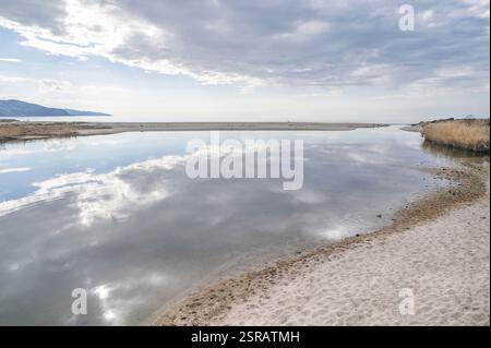 Natural landscape at the mouth of the Liamone River Coggia, Golfe de