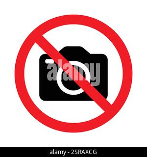 Cameras prohibited icon vector image. No photographing prohibited icon logo collection. Stock Vector