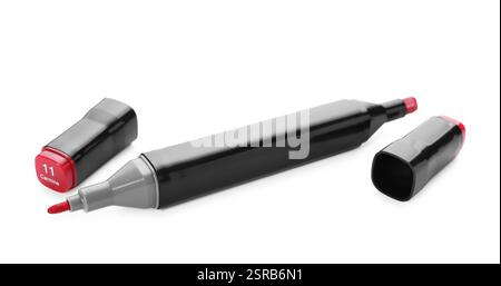 One double sided marker isolated on white Stock Photo