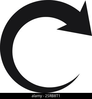 Circular arrow rotating in a clockwise direction, providing a dynamic visual representation of concepts like reloading, refreshing, and continuous rot Stock Vector