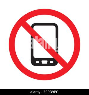 Smart phone icon. old model touch mobile. Smart phone prohibited area. Stock Vector