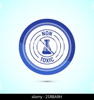 Non toxic icon design illustration. No harmful chemical sign. Button design Stock Vector