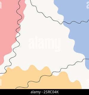 Modern pastel abstract shapes background. Fluid art. Mixture of paint splash liquid. Abstract color background, gradient waves, smooth wallpaper Stock Vector