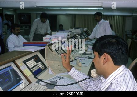 People working in Share Brokers Office, bombay Mumbai, Maharashtra, India, Asia Stock Photo