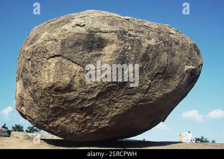 Close up of Krishna's Butterball, Mahabalipuram, Mamallapuram, Tamil Nadu, India, Asia Stock Photo