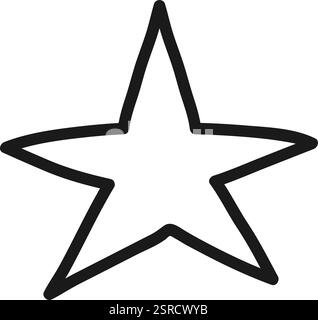 Simple, hand drawn five pointed star is depicted with dynamic speed ...